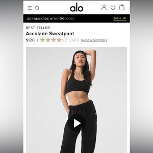 Alo yoga accolade sweatpants- black